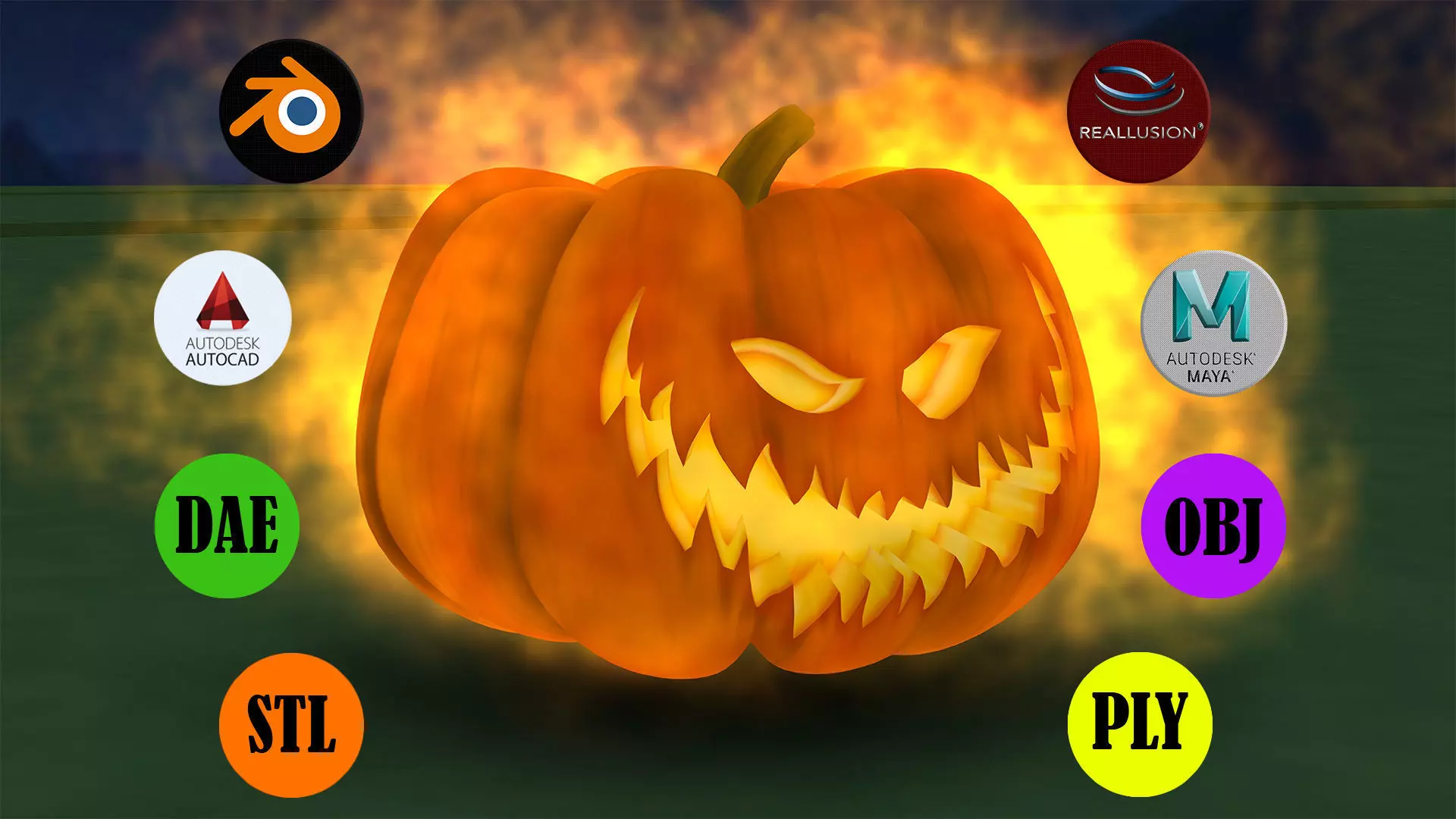 Halloween Pumpkin 3D model_0