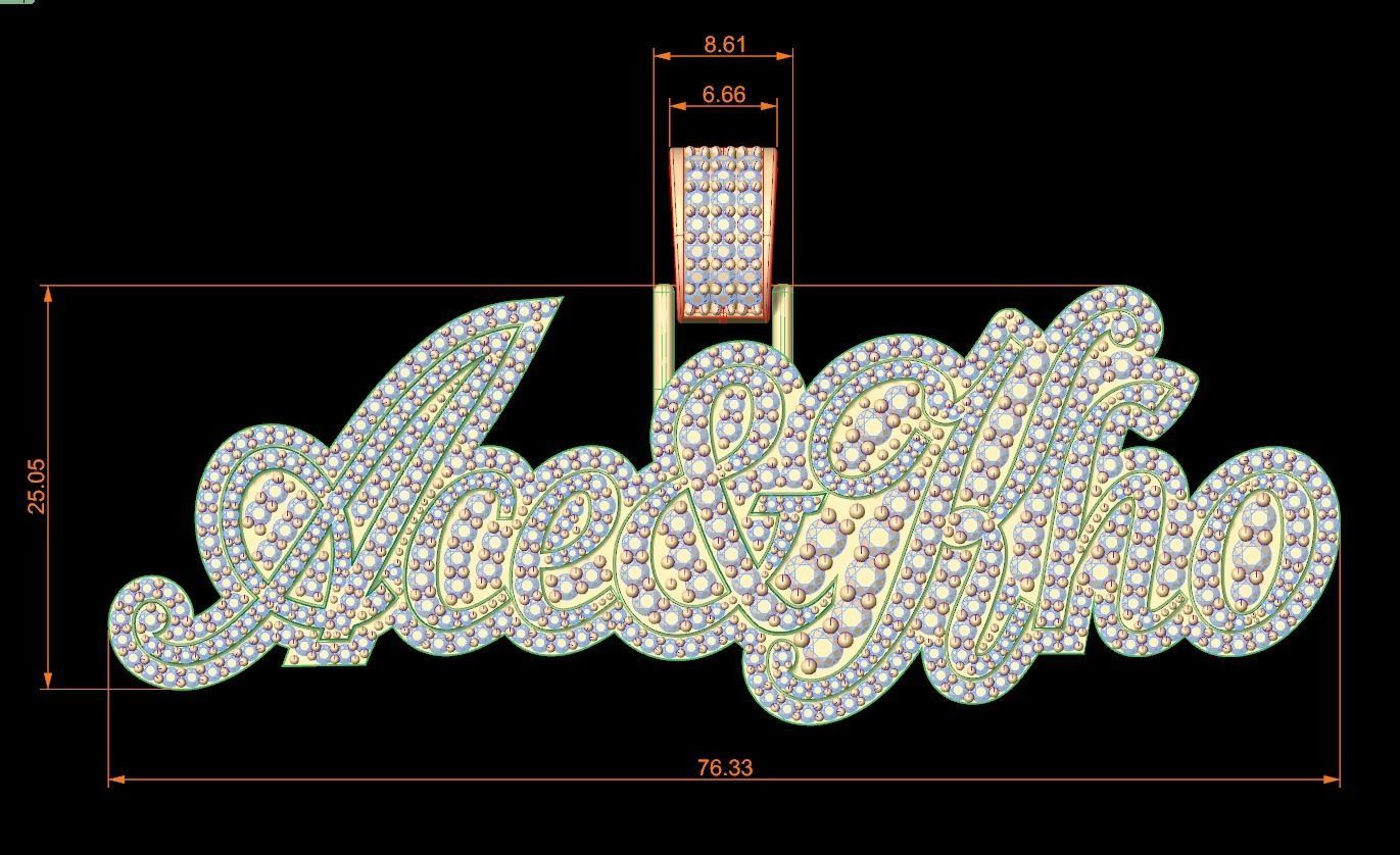 Ace and Kho Pendant 3D print model_3