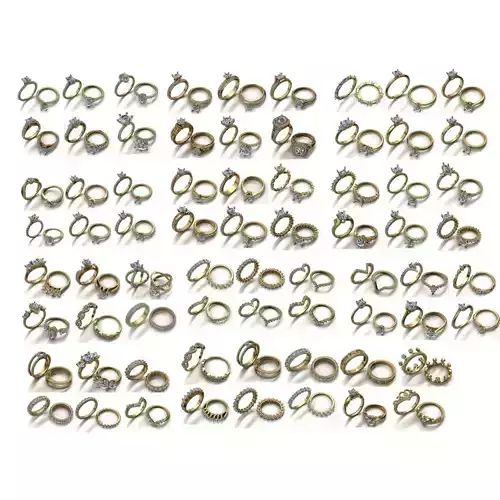 65 Womens Engagement Rings stl and 3dm