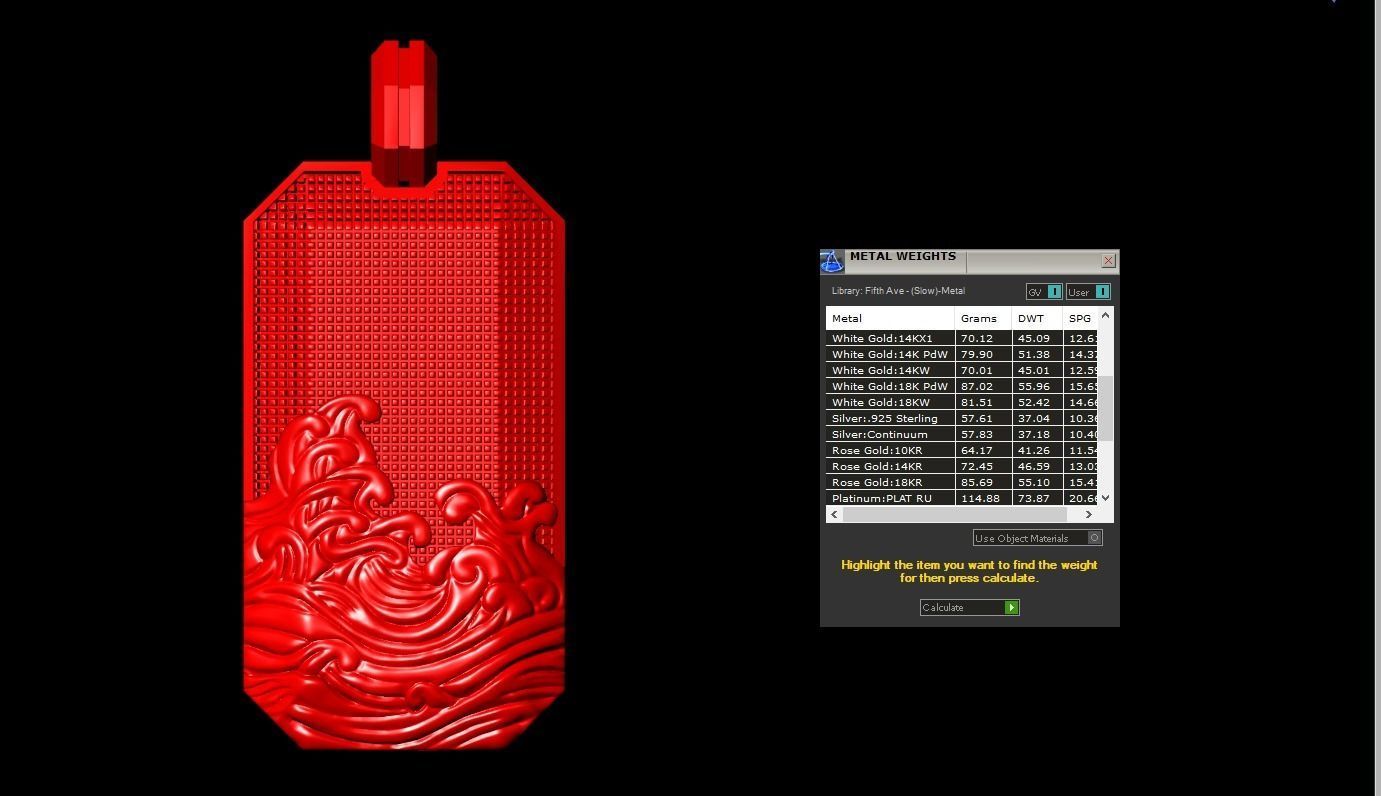 David Yurman Wave Pendant 3D print model_6