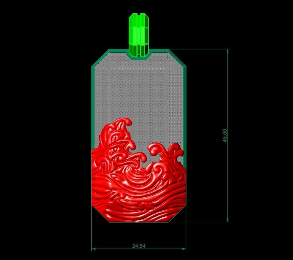 David Yurman Wave Pendant 3D print model_5