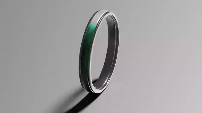 Silver ring with resin 3D model