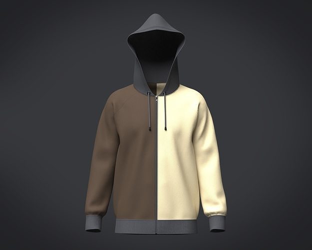 Mens Two Color Hoodie 3D model