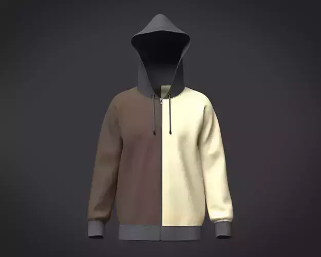 Mens Two Color Hoodie 3D model