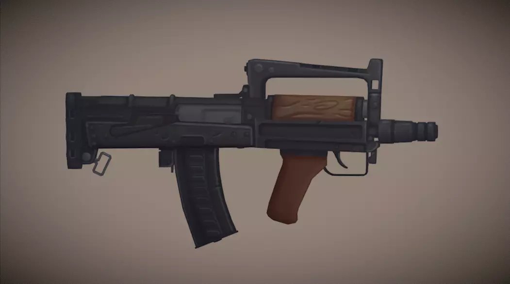 Bullpup gun Low-poly 3D model