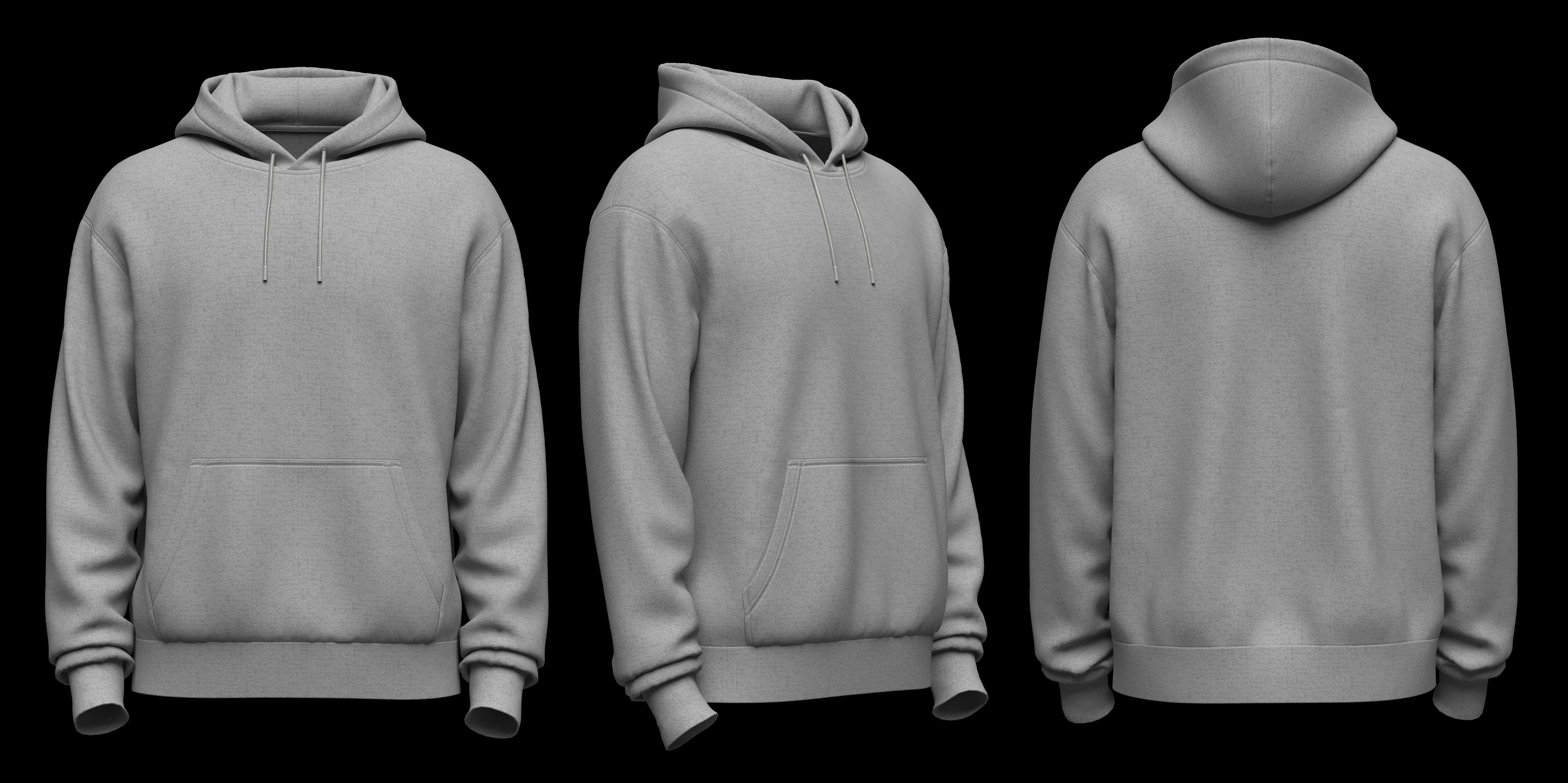 Mens Oversized Hoodie 3d Model 3D model_0