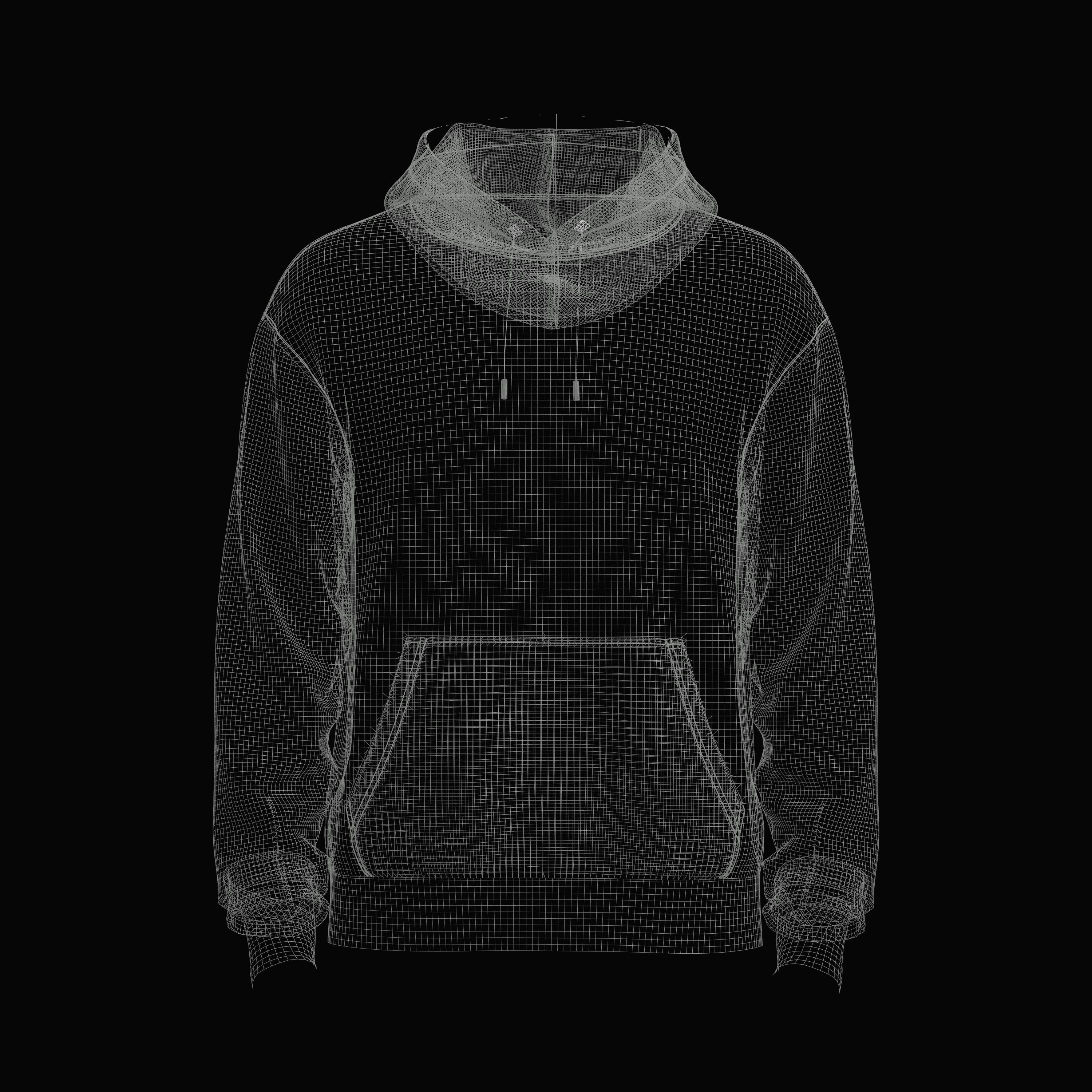Mens Oversized Hoodie 3d Model 3D model_3