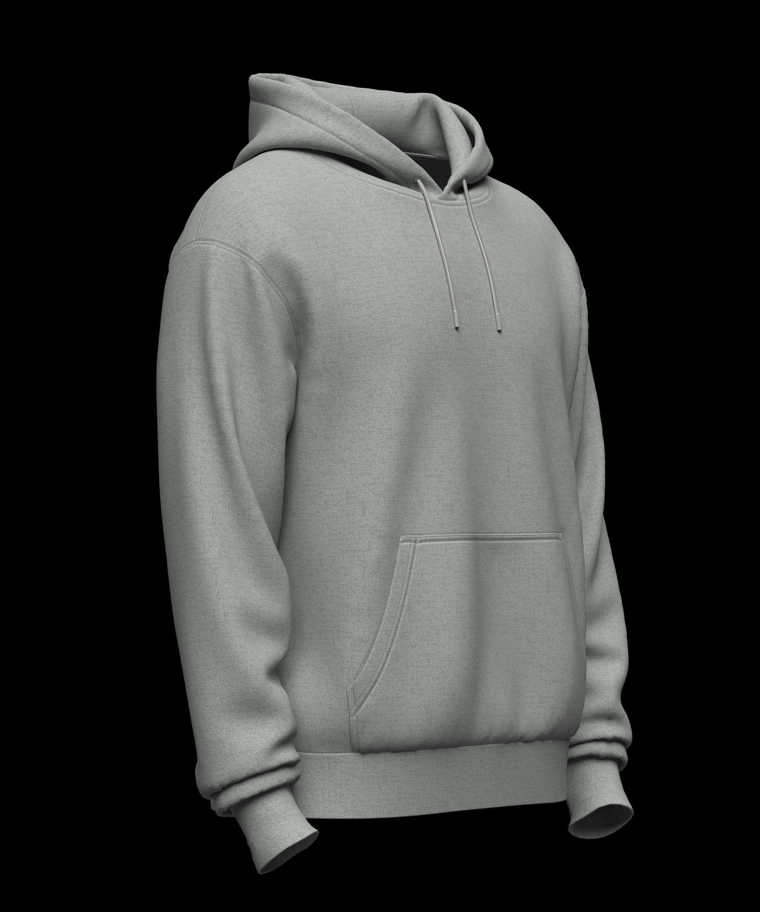 Mens Oversized Hoodie 3d Model 3D model_5