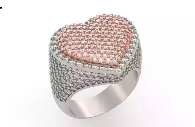 Heart Bubble Ring  Full stones  