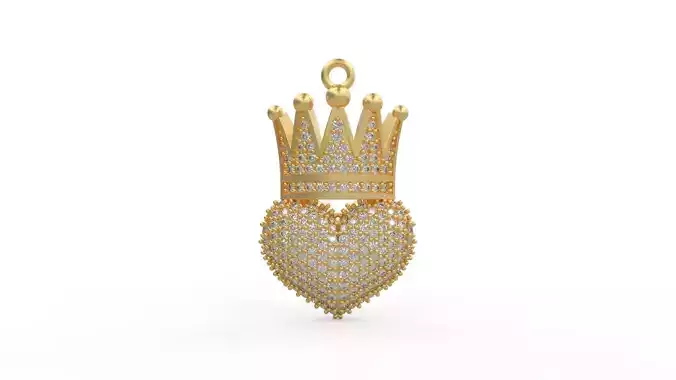 King Heart Charm