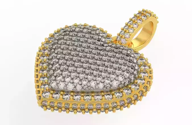 Heart Bubble  Pendant Big Size