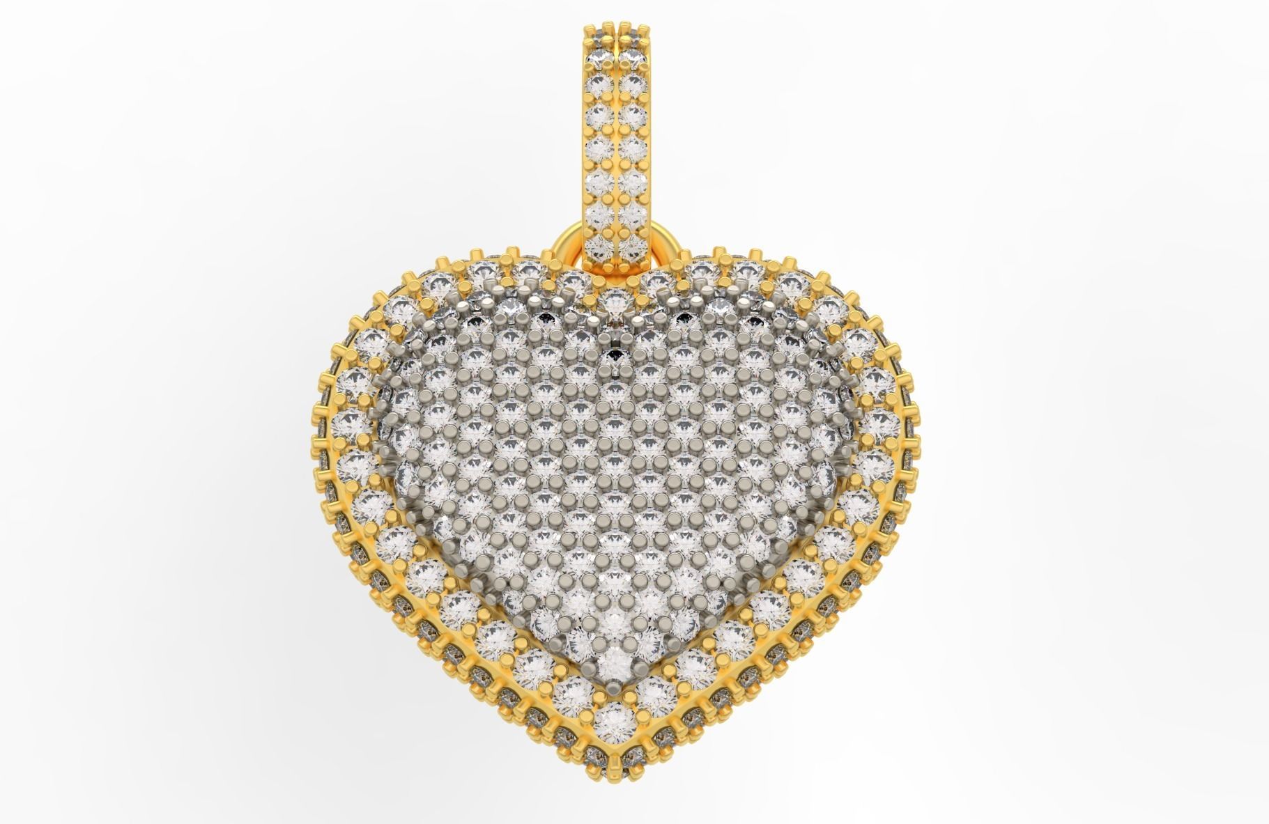 Heart Bubble  Pendant Big Size 3D print model_1