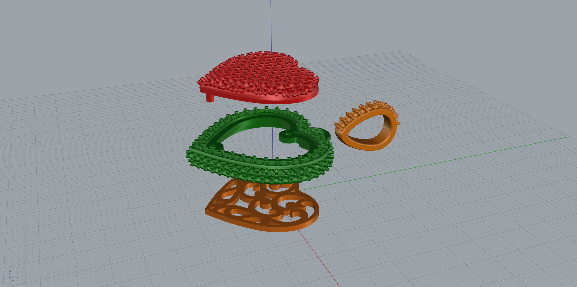 Heart Bubble  Pendant Big Size 3D print model_10