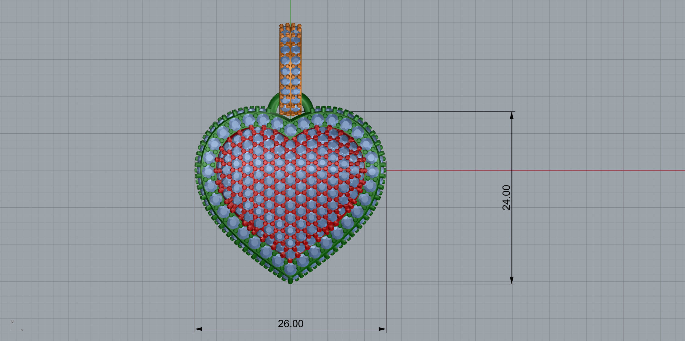 Heart Bubble  Pendant Big Size 3D print model_9