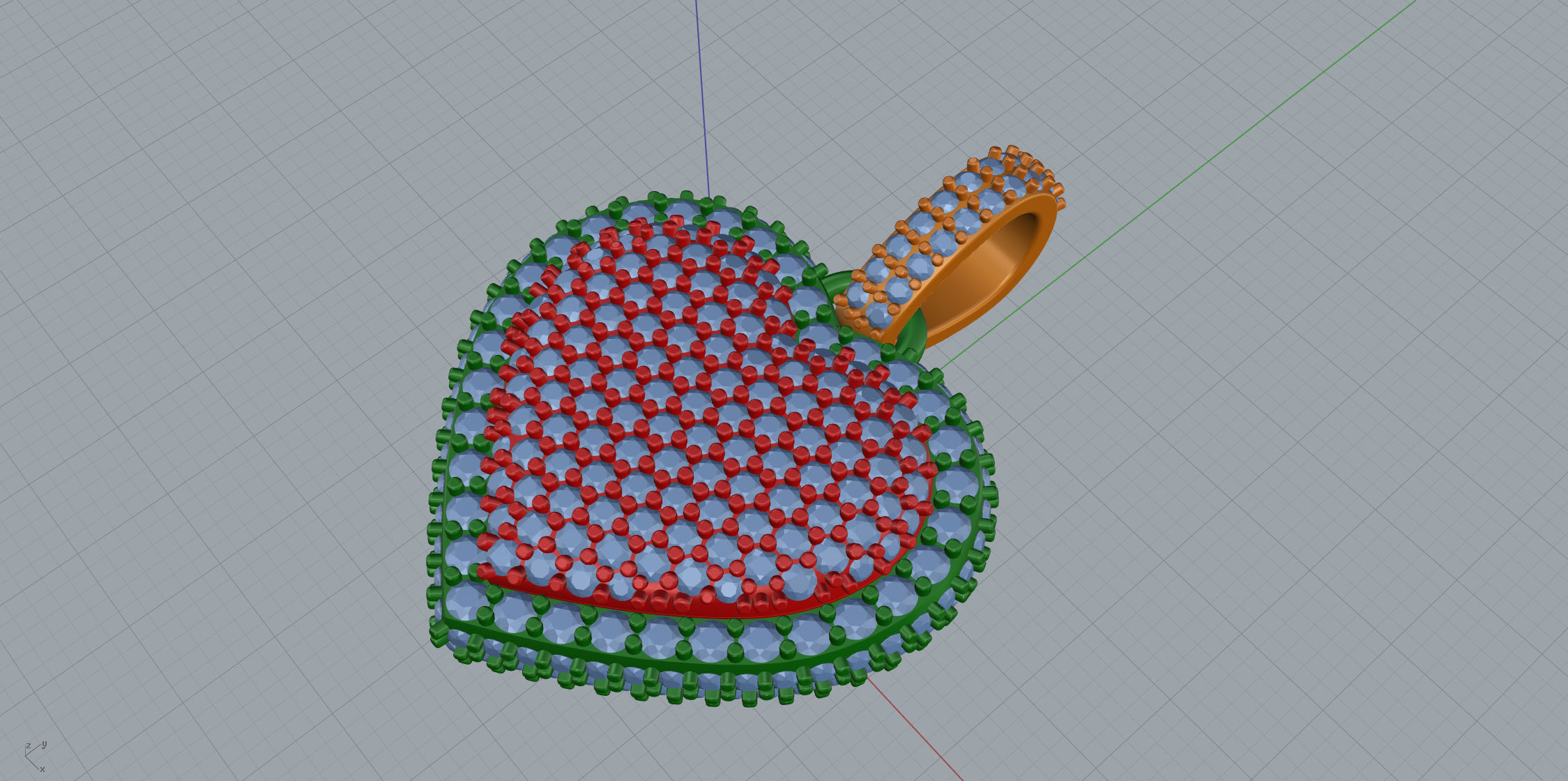 Heart Bubble  Pendant Big Size 3D print model_8