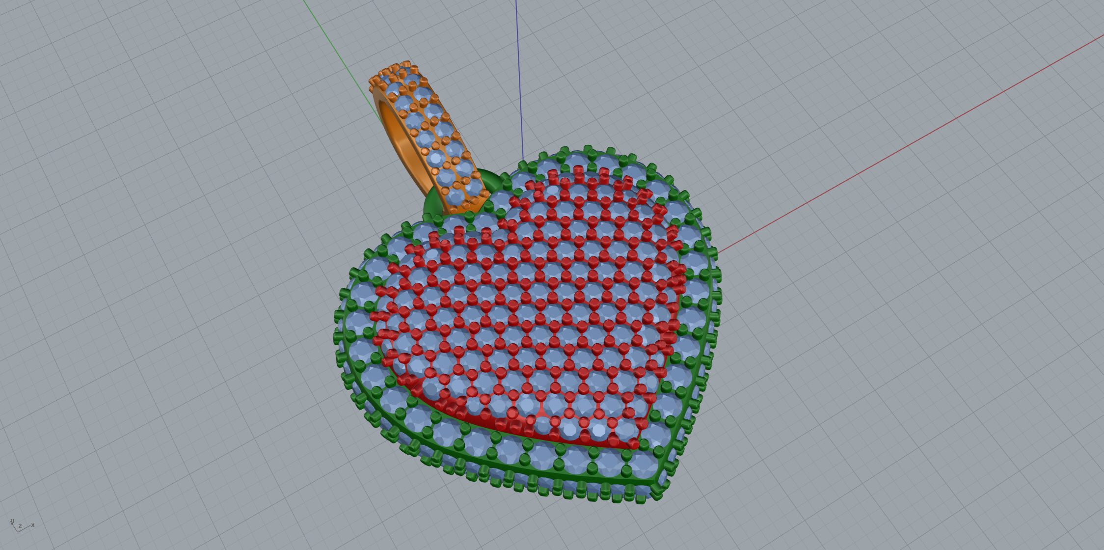 Heart Bubble  Pendant Big Size 3D print model_3