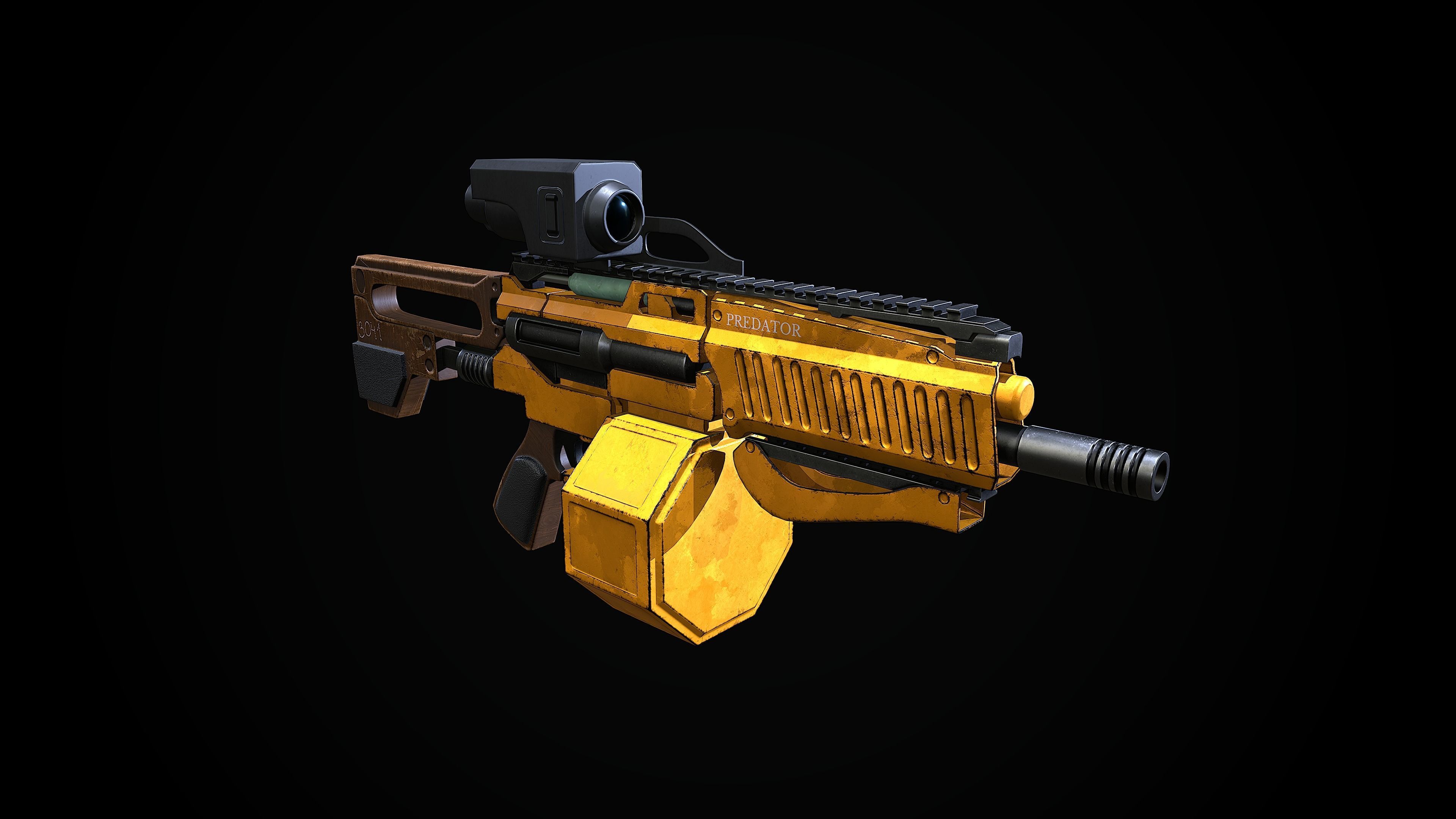 Scifi Gun AT-1000-Predator Low-poly 3D model_2