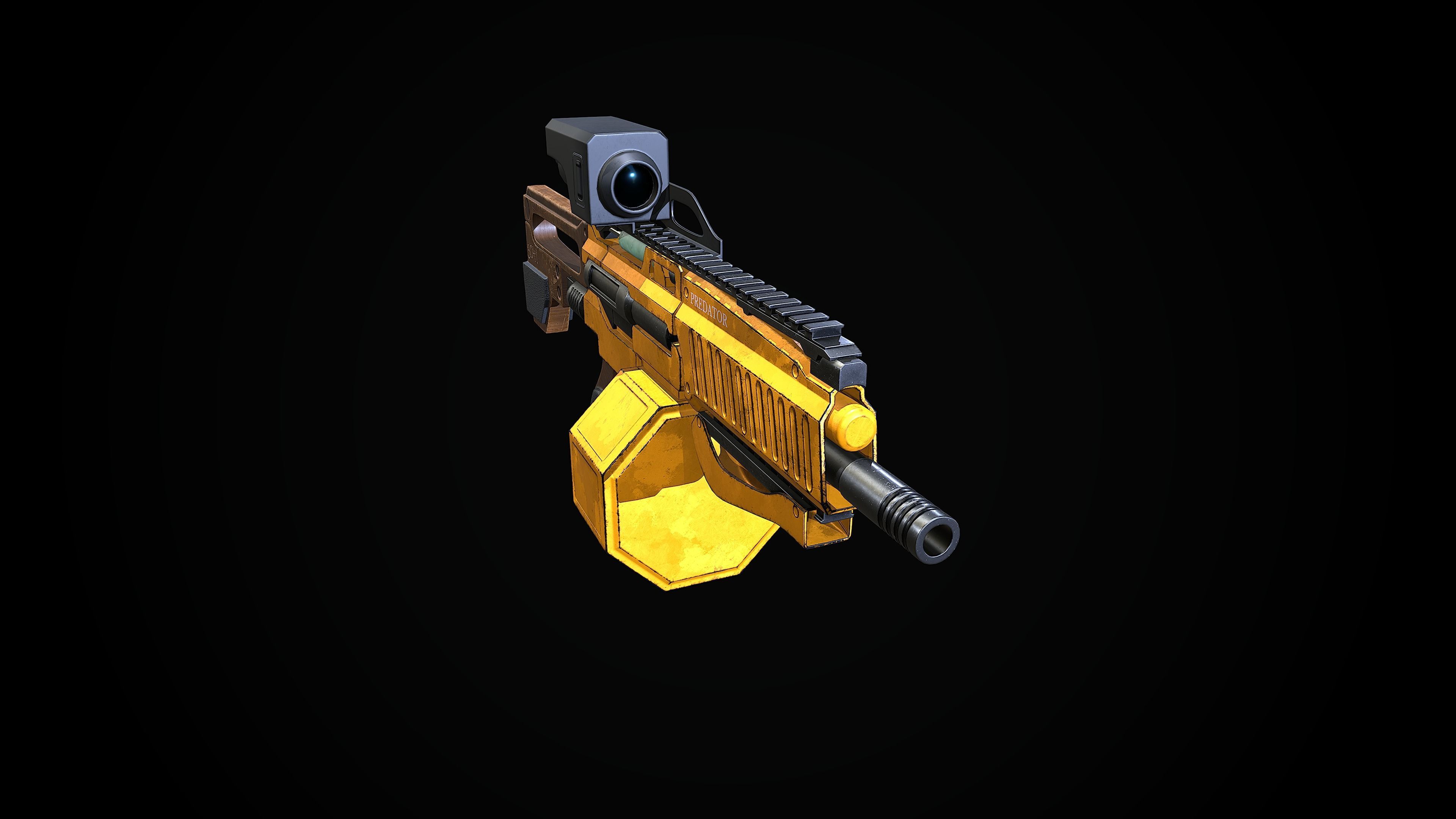 Scifi Gun AT-1000-Predator Low-poly 3D model_4