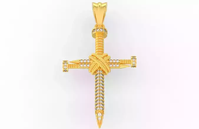 Nail Cross Pendant 