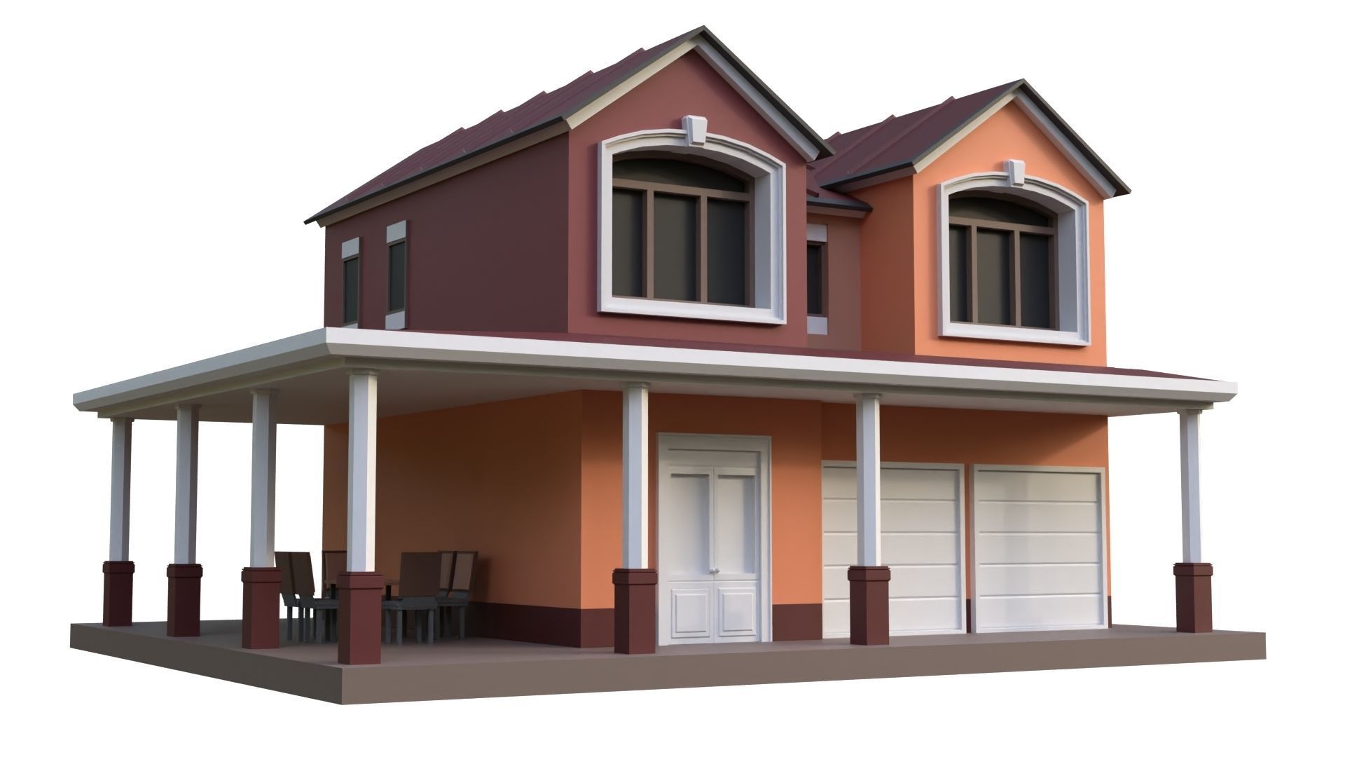 Low Poly 20 Houses Pack - Cartoon  Low-poly 3D model_7