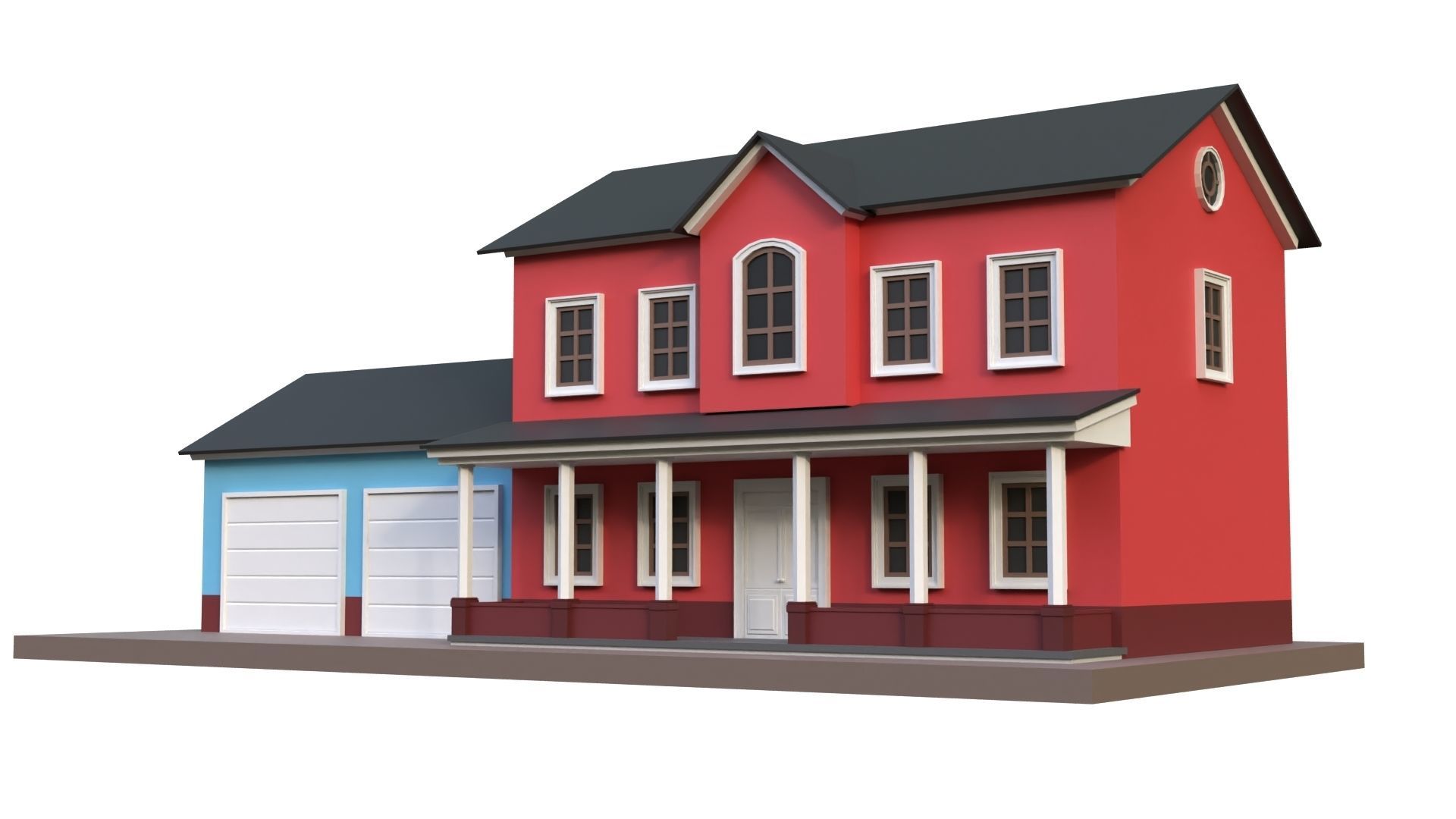 Low Poly 20 Houses Pack - Cartoon  Low-poly 3D model_18