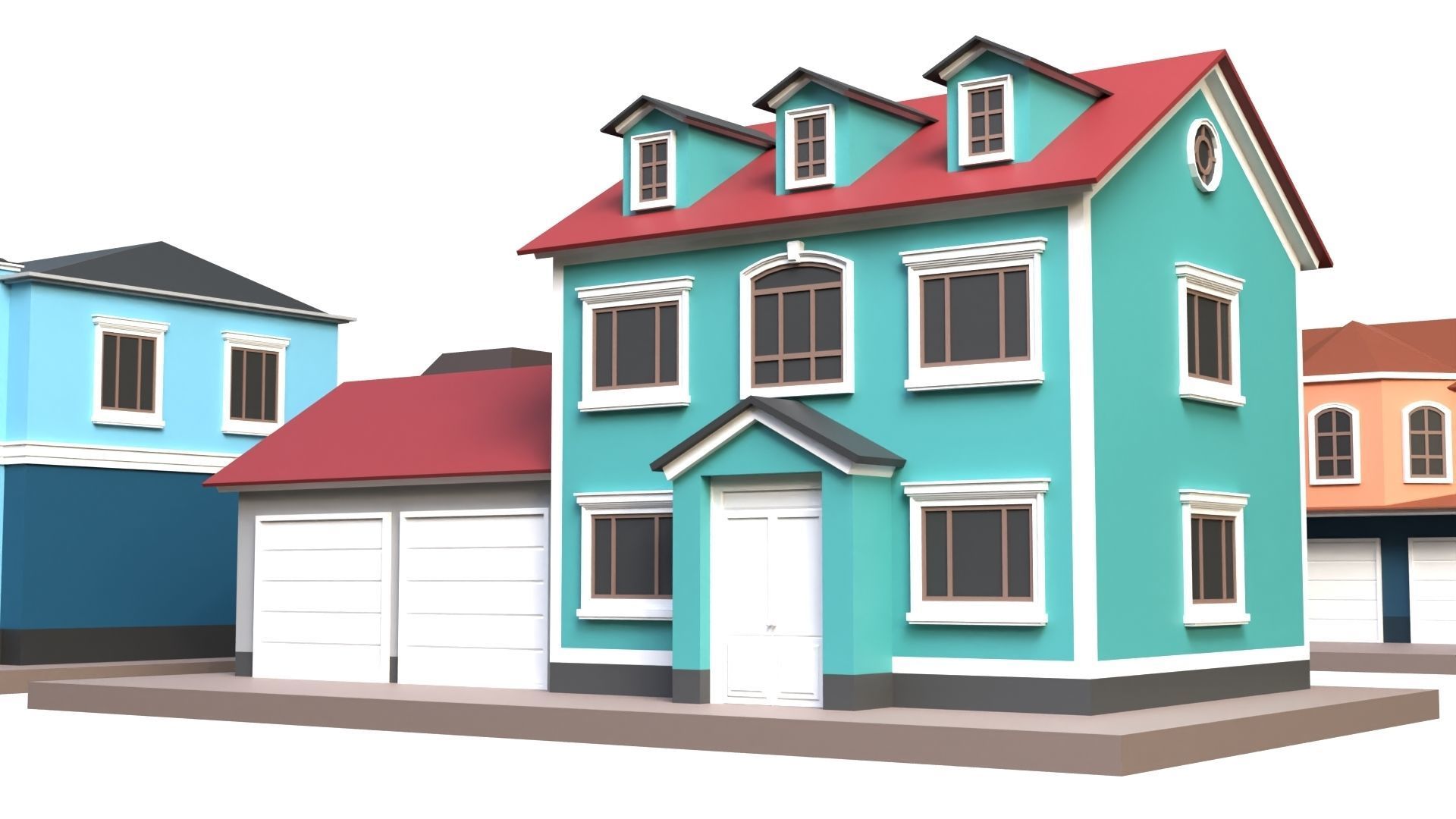 Low Poly 20 Houses Pack - Cartoon  Low-poly 3D model_17