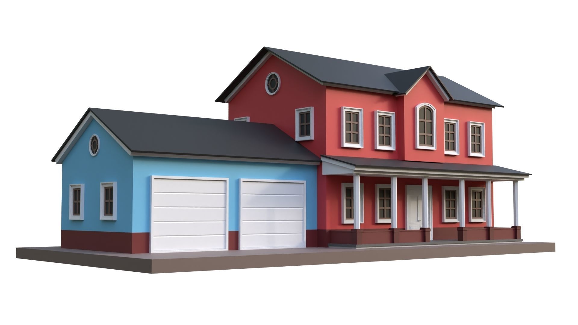 Low Poly 20 Houses Pack - Cartoon  Low-poly 3D model_10