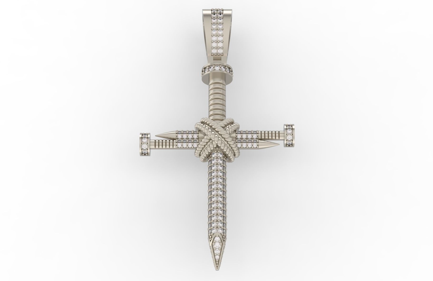 Nail Cross With Stones 3D print model_5