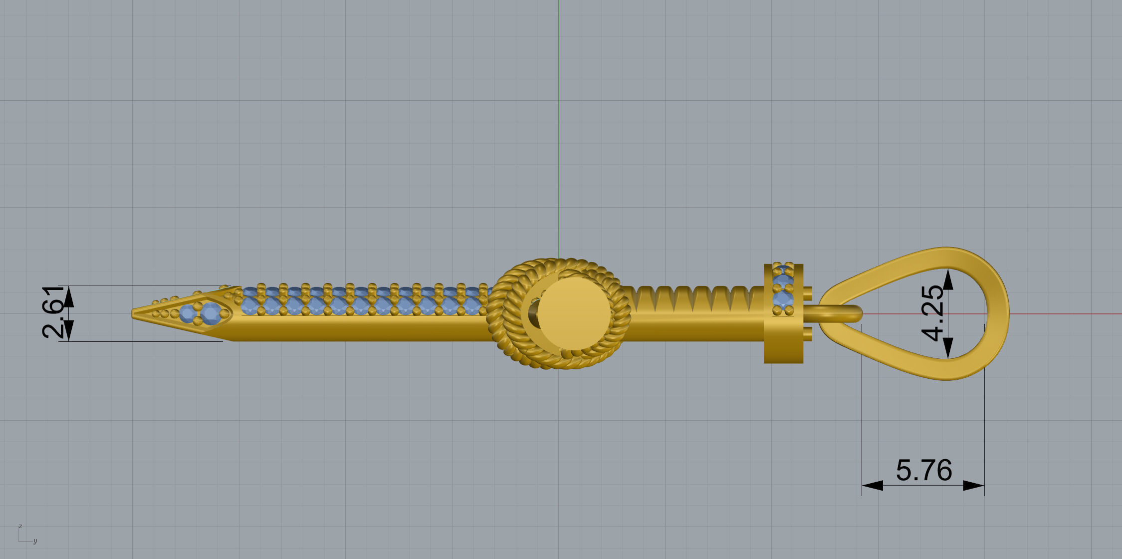 Nail Cross With Stones 3D print model_13