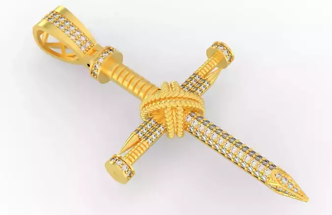 Nail Cross With Stones