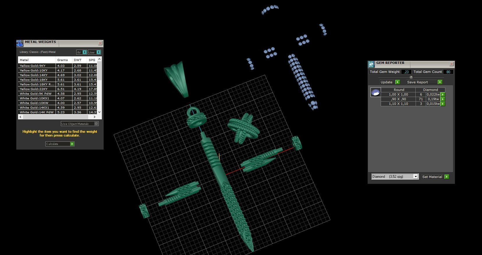 Nail Cross With Stones 3D print model_7