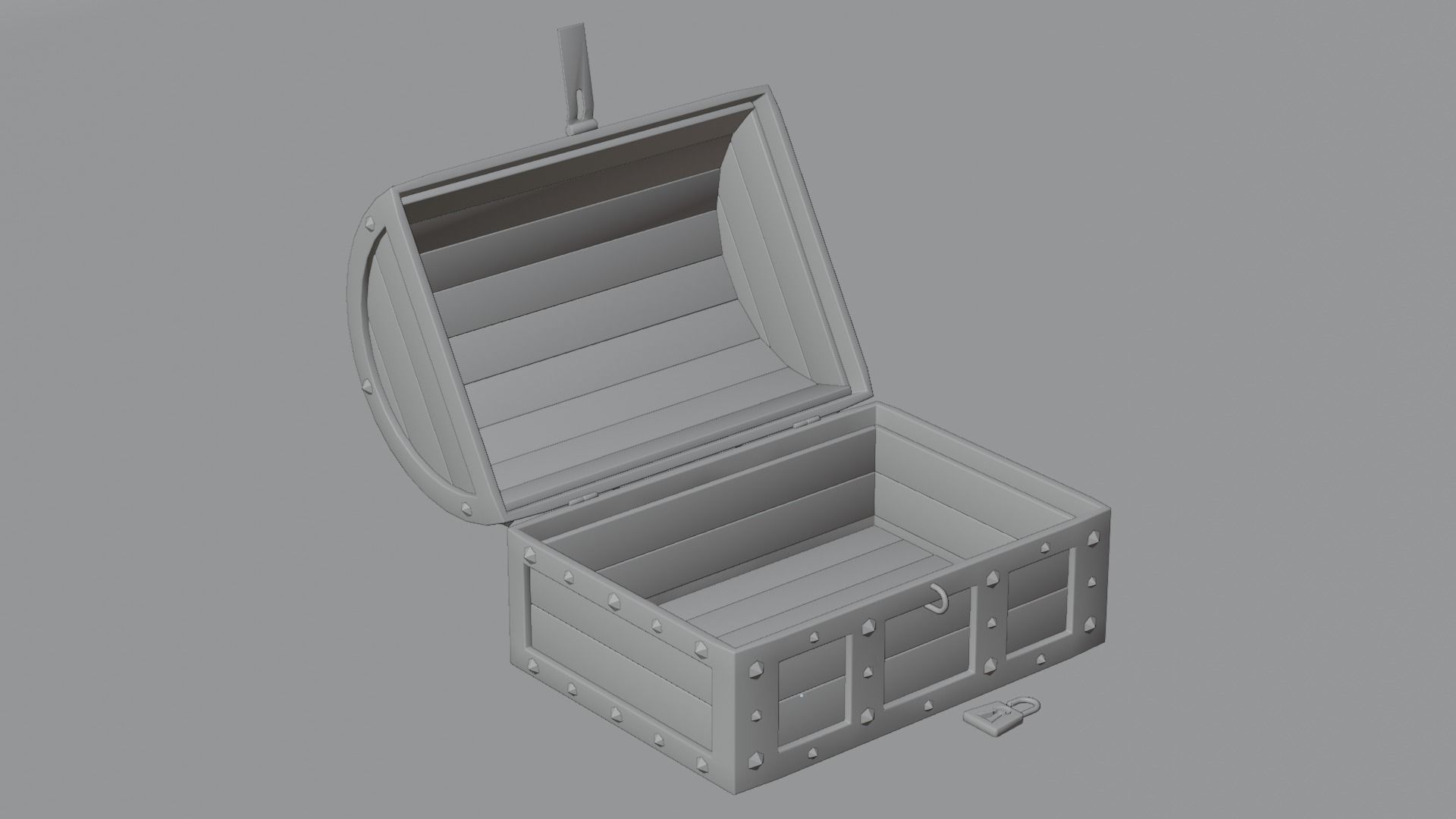Old Rusty Chest Low-poly 3D model_4