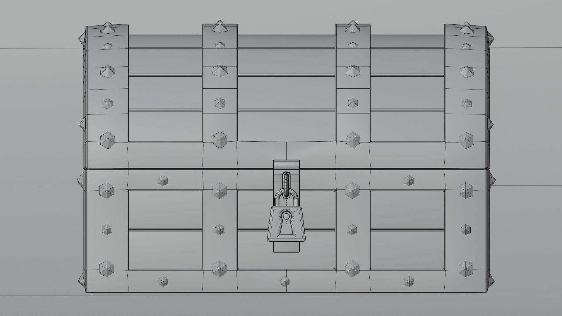 Old Rusty Chest Low-poly 3D model_8
