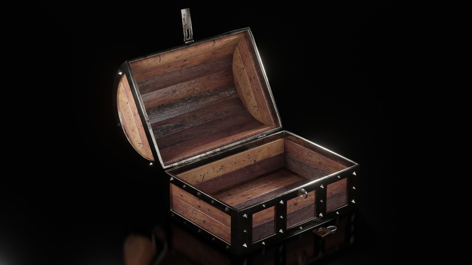 Old Rusty Chest Low-poly 3D model_3