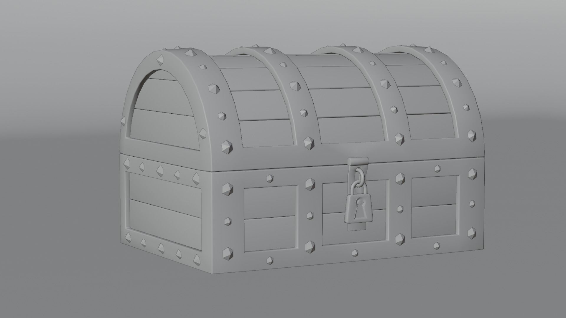 Old Rusty Chest Low-poly 3D model_1