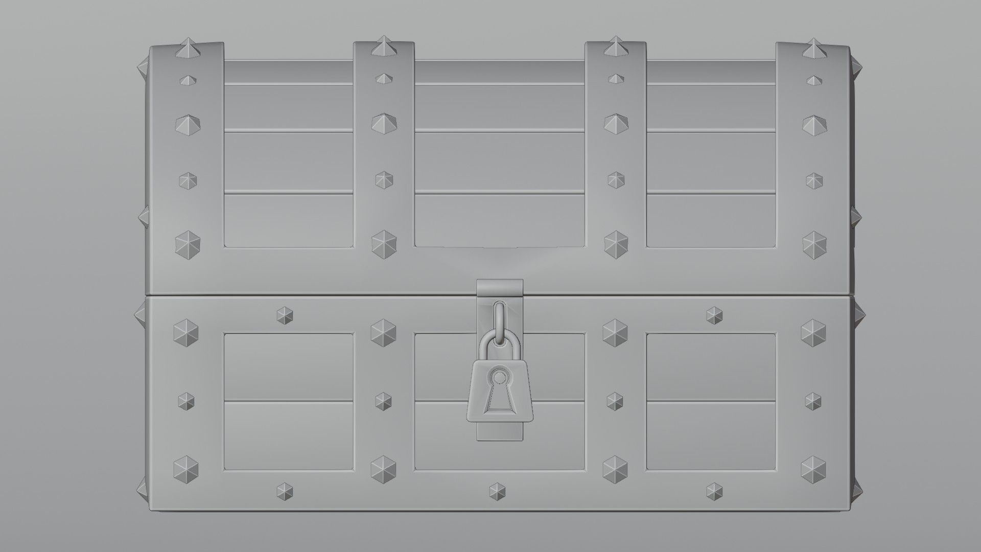 Old Rusty Chest Low-poly 3D model_7