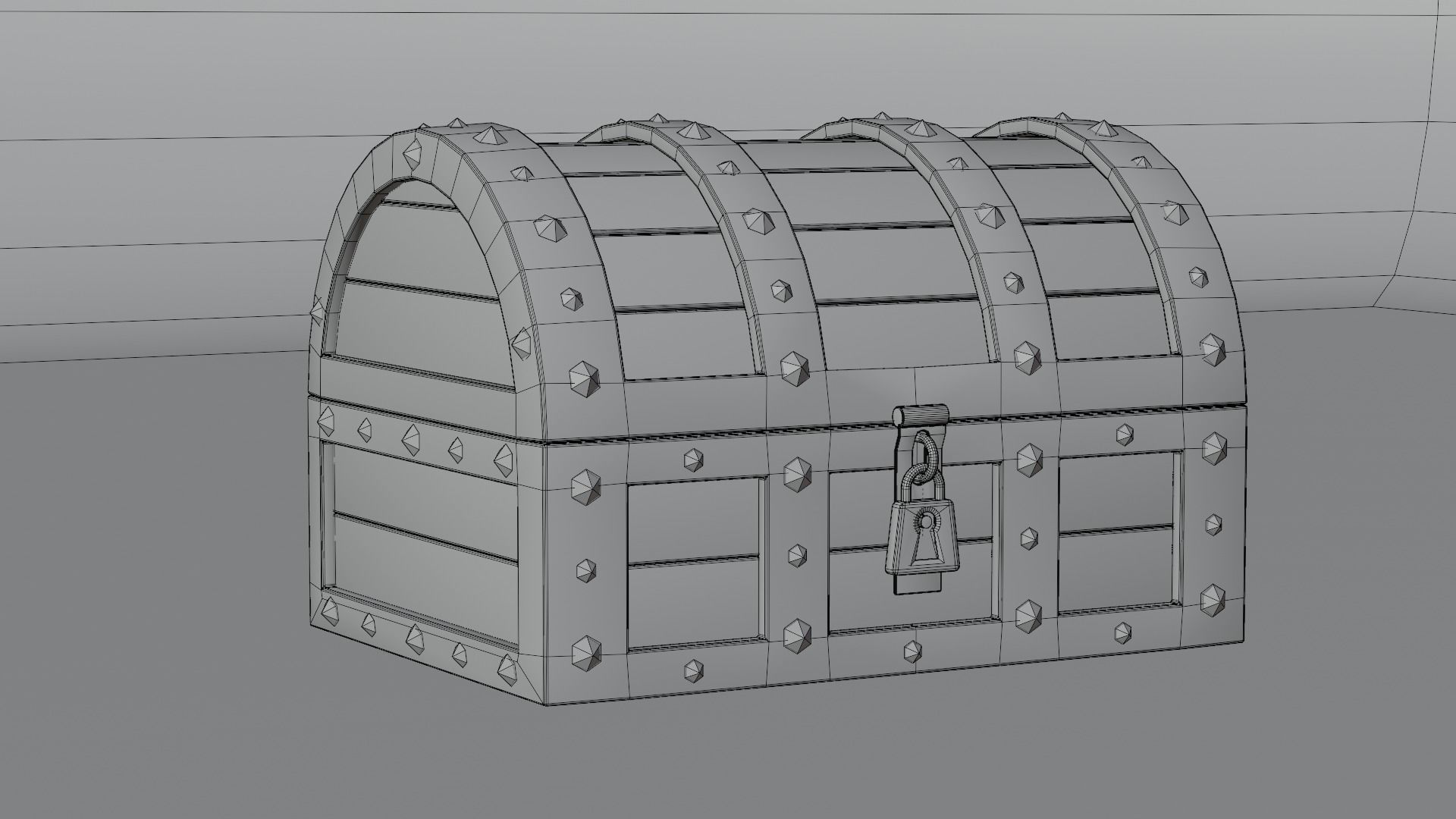 Old Rusty Chest Low-poly 3D model_2