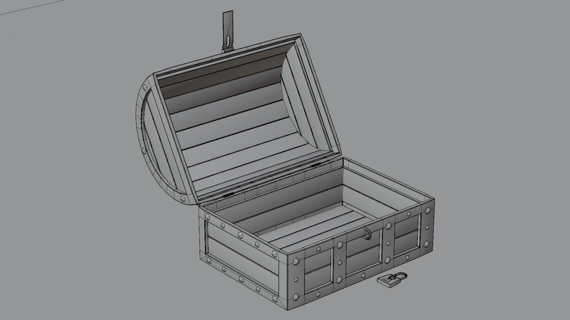 Old Rusty Chest Low-poly 3D model_5
