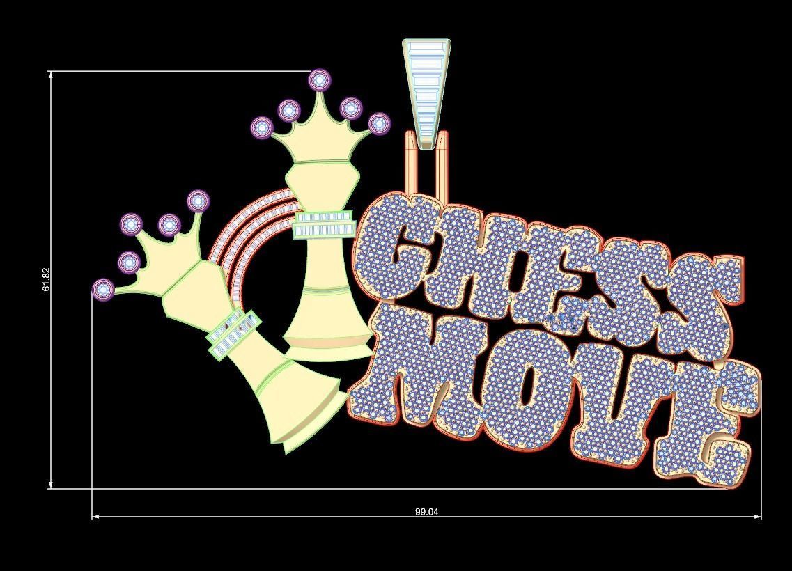 Chess Move Pendant 3D print model_6