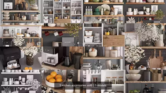 5 kitchen accessories vol6  3D Model Collection