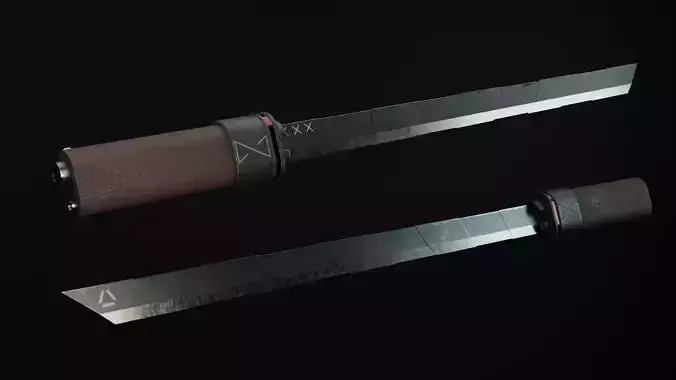 Hardsurface sci-fi sword Free low-poly 3D model