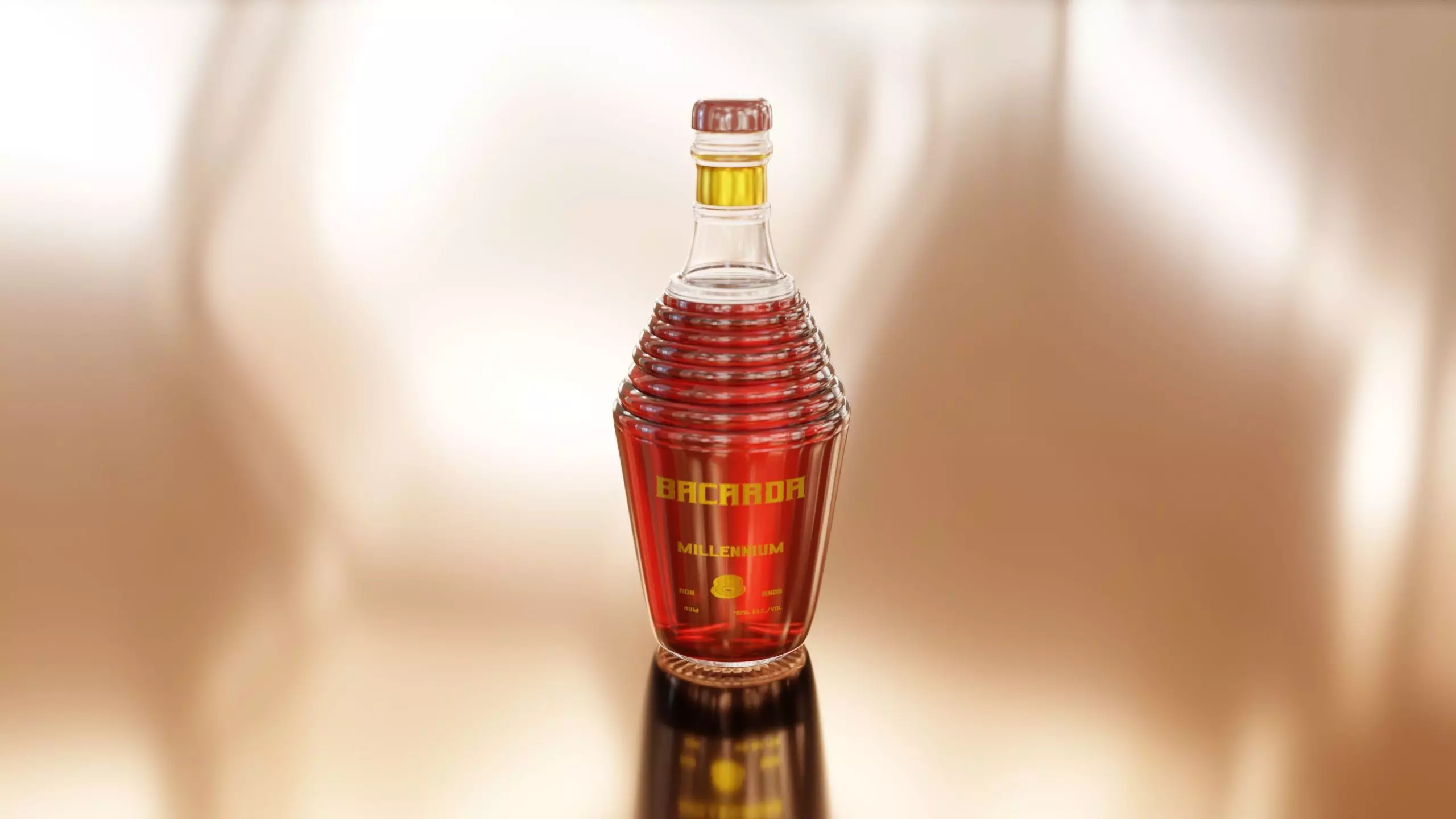 Bacardi Bottle Free 3D model