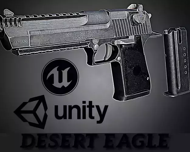 desert eagle gun Low-poly 3D model