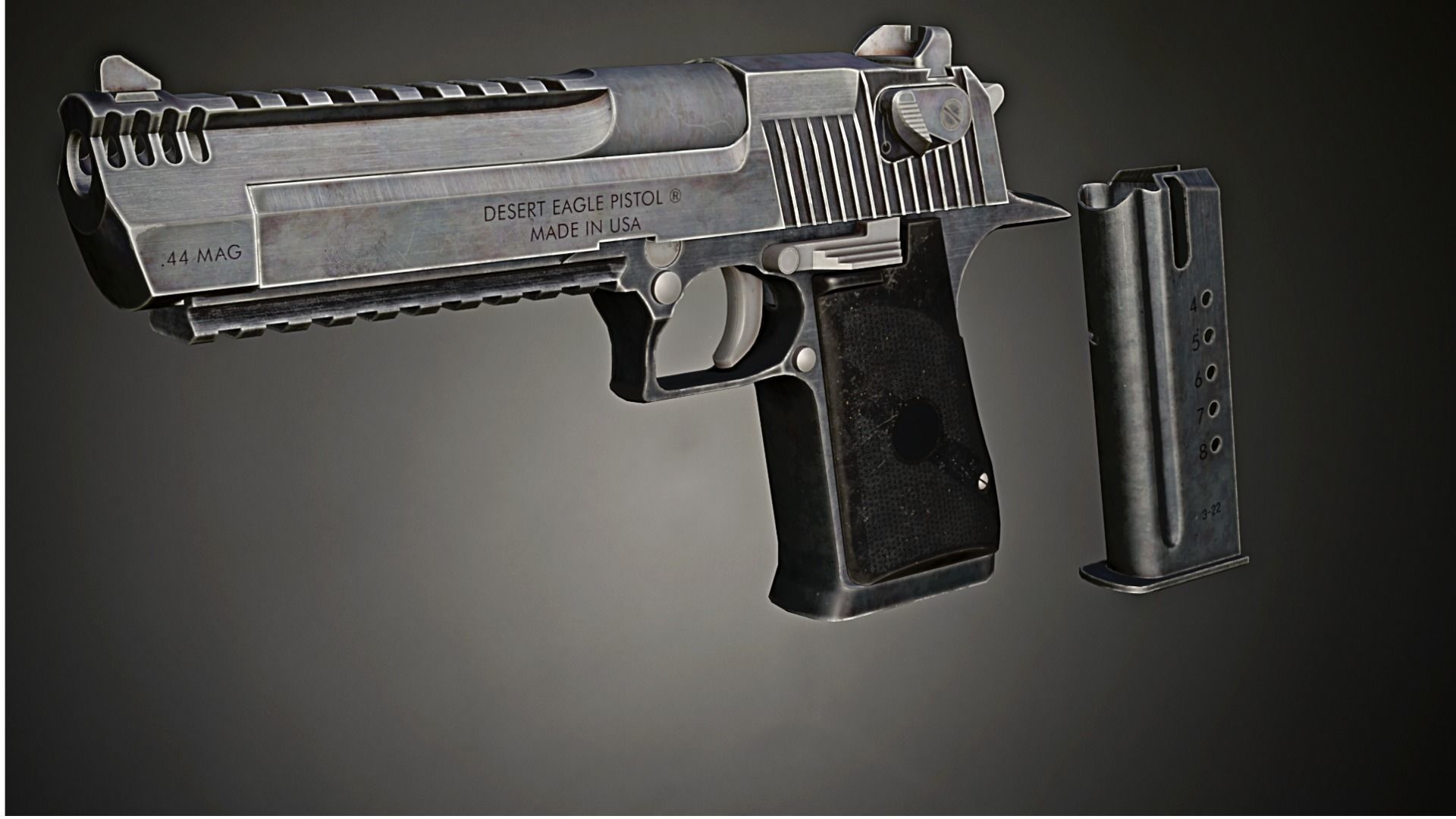 desert eagle gun Low-poly 3D model_1