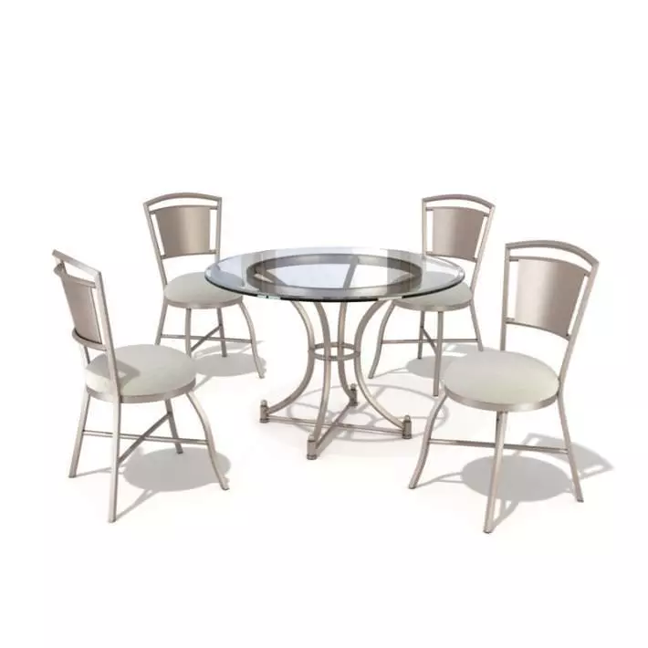 Circular Table And Chairs 3D model_0