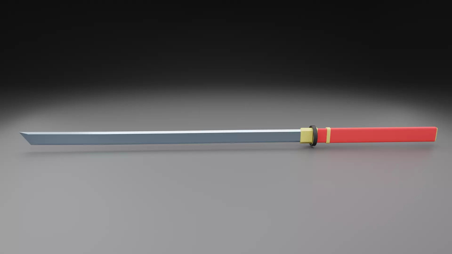 Katana 3D model Low-poly game-ready samurai sword Free low-poly 3D model_0
