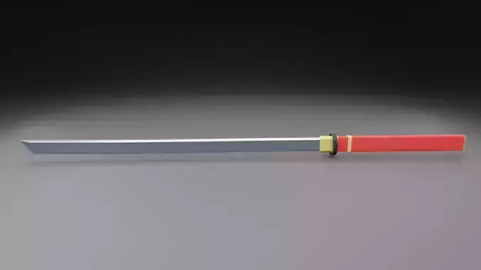 Katana 3D model Low-poly game-ready samurai sword