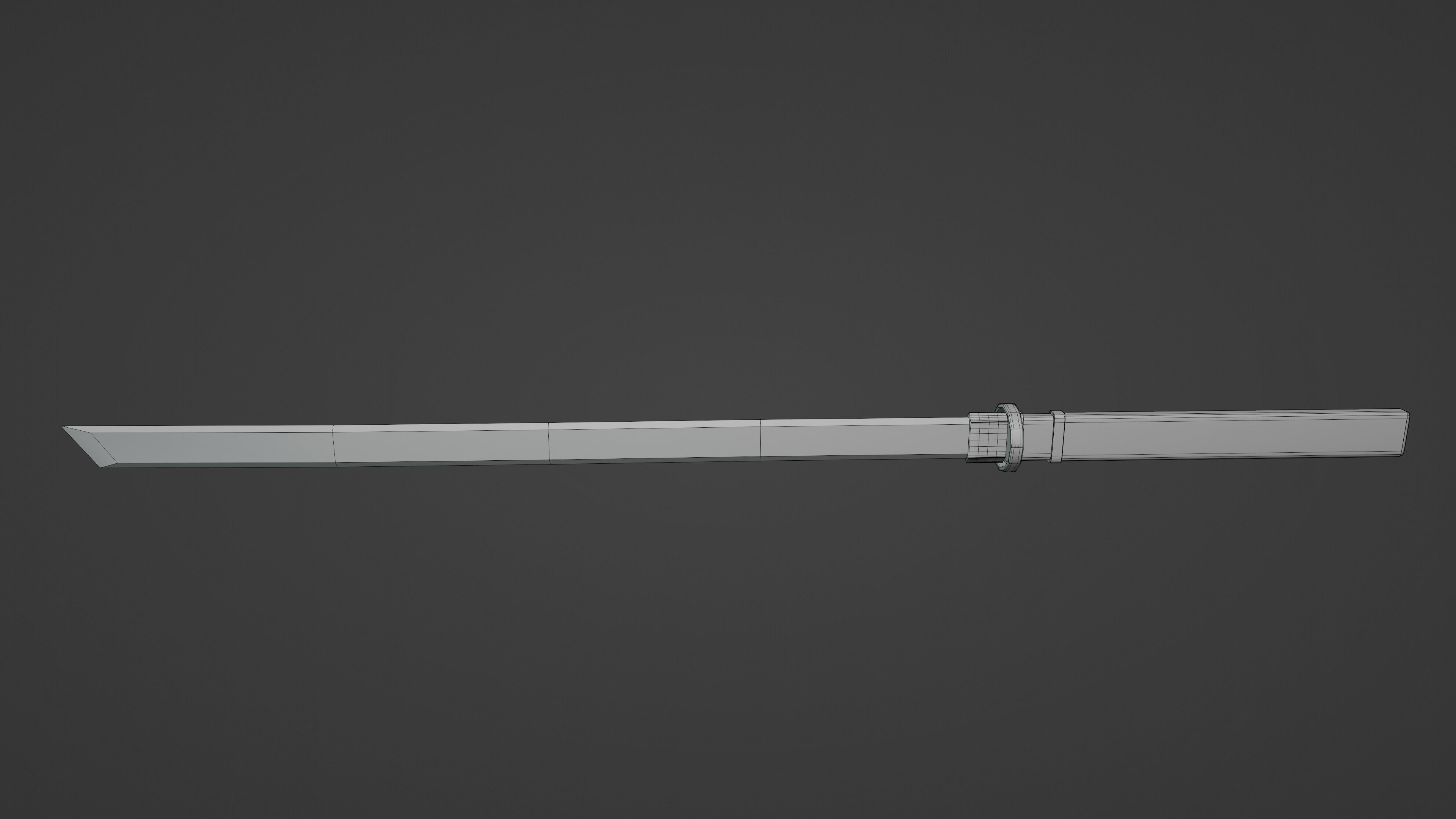Katana 3D model Low-poly game-ready samurai sword Free low-poly 3D model_3