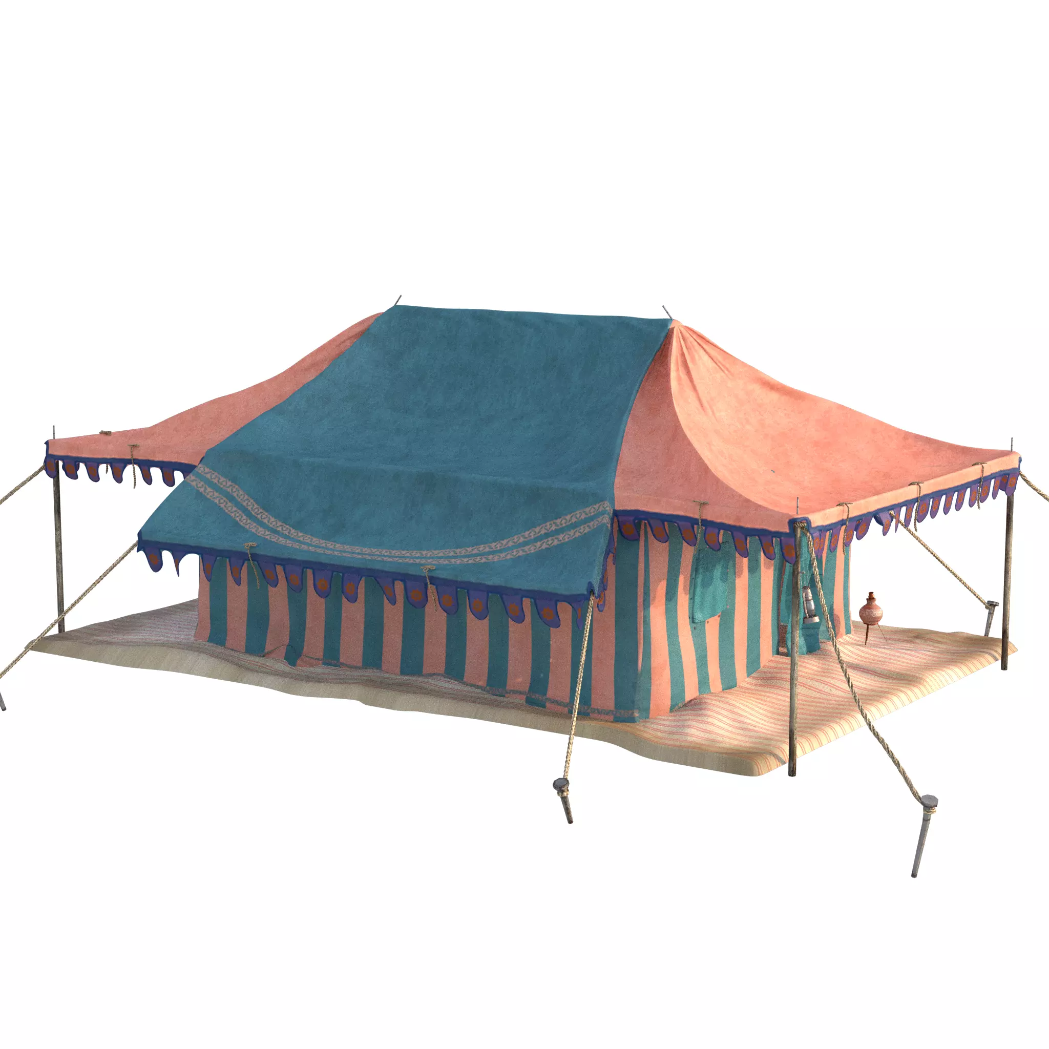 Indian Medieval Tent - 3 texture variations 3D model_0