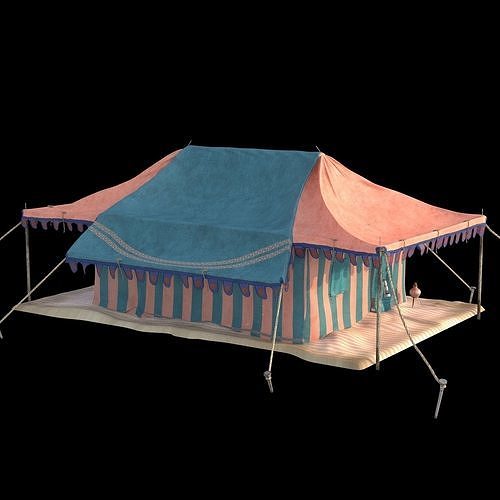 Indian Medieval Tent - 3 texture variations 3D model